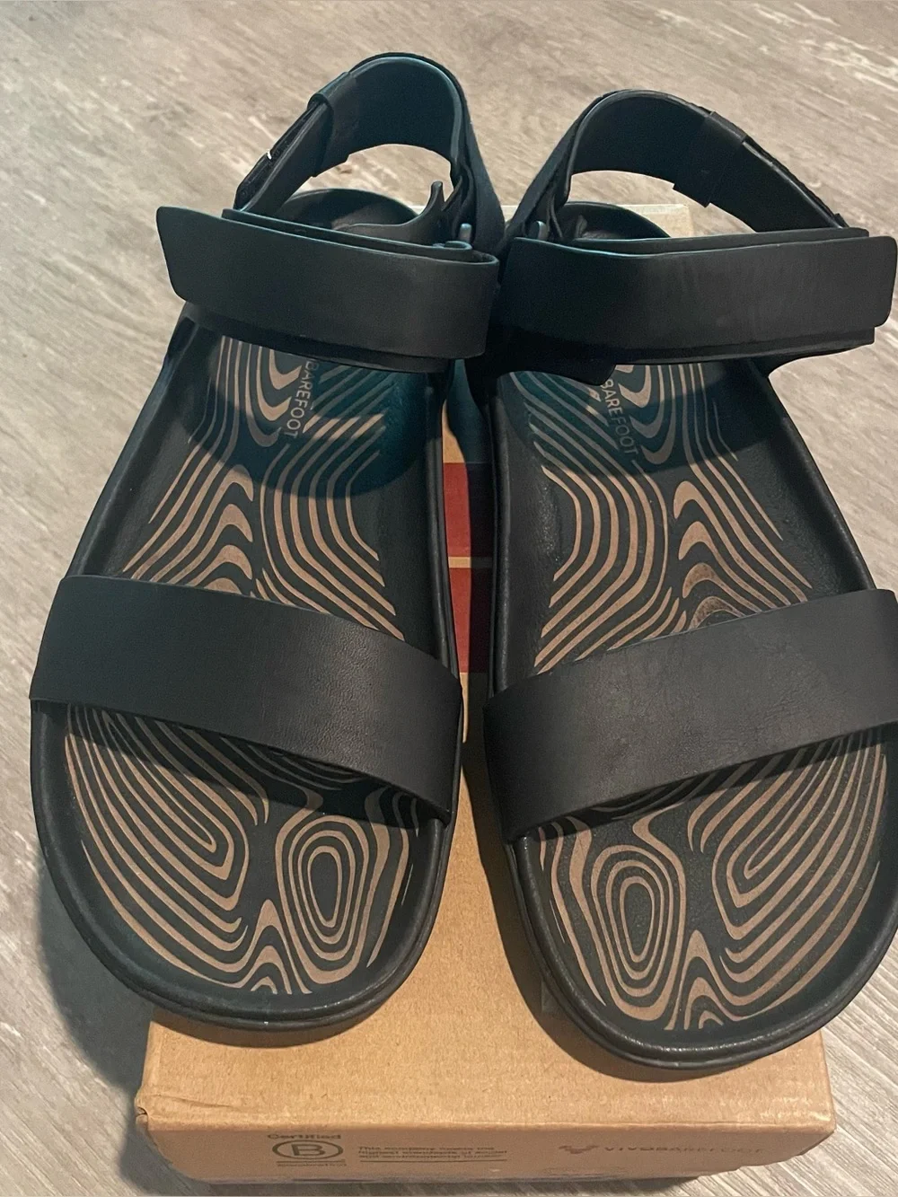 VivoBarefoot Sensus Yin Sandals Women's Black Obsidian EU 41/US 10 Like New